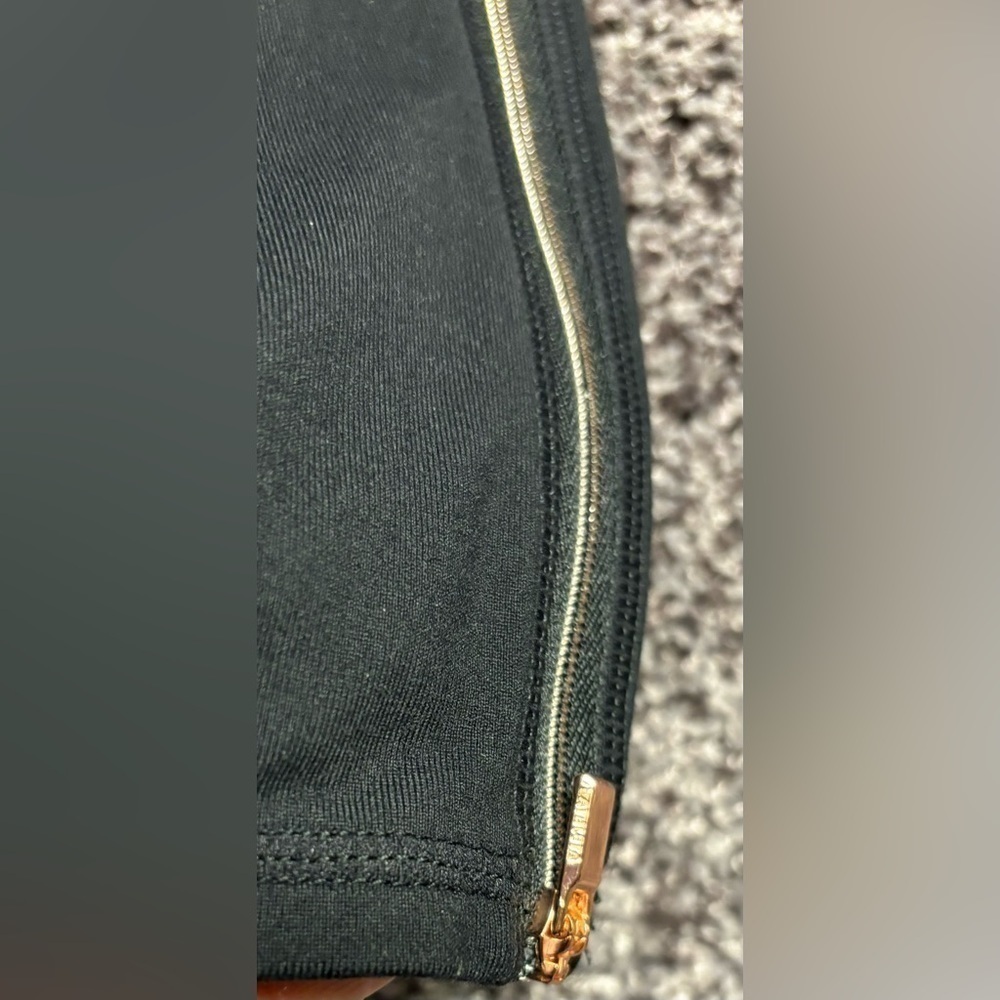ATHLETA Black LEGGINGS with Gold Zipper side, Size X- SMALL - Picture 6 of 14